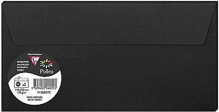 Plicuri invitatii - PLIC CLAIREFONTAINE DL 5/SET NEGRU 26835C
