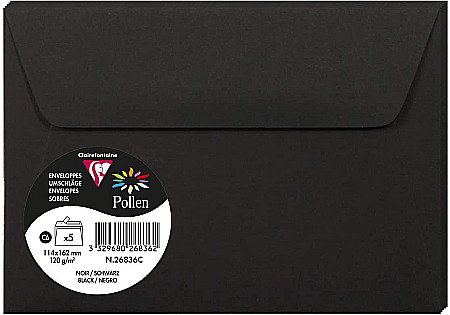 Plicuri invitatii - PLIC CLAIREFONTAINE C6 5/SET NEGRU 26836C