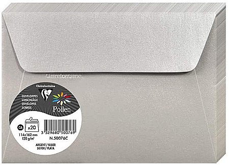 Plicuri Colorate - PLIC CLAIREFONTAINE C6 PERLAT 20/SET ARGINTIU 50076C
