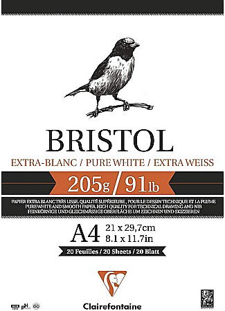 CF BLOC SCHITE BRISTOL A4 20F 205GR CLAIREFONTAINE 96173C [0]