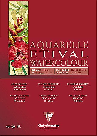 CF BLOC AQUARELLE ETIVAL A4 10F 200GR CLAIREFONTAINE 96384C [0]