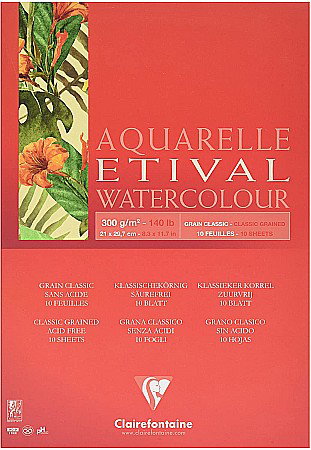 Blocuri de desen profesionale - CF BLOC AQUARELLE ETIVAL A4 10F 300GR/m2 CLAIREFONTAINE 96391C