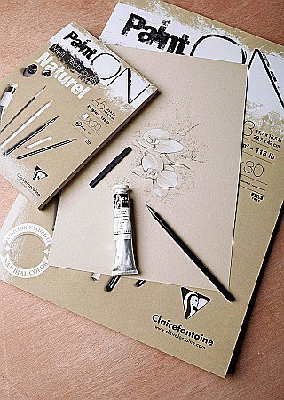 CF BLOC DESEN A4 PAINT'ON 30F 250GR/m2 KRAFT NATUREL MULTI-TECHNIQUE 96540C [2]