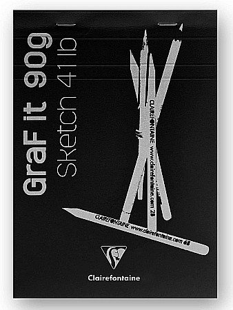 Blocuri de desen profesionale - CF BLOC DESEN A6 GRAFIT 80F 90GR CLAIREFONTAINE BLACK 96618C