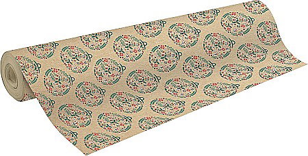 Hartie Ambalaj Christmas - CF HARTIE IMPACHETAT ROLA 0.7*50M GLOBURI CRACIUN KRAFT 70GR/M2 CLAIREFONTAINE 223899C