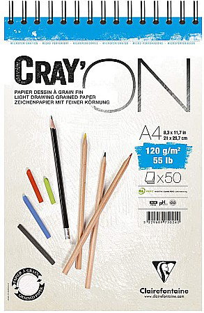 Blocuri de desen profesionale - CF BLOC DESEN A4 CRAY'ON 50F 120GR SPIRA CLAIREFONTAINE 975024C