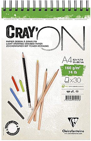 Blocuri de desen profesionale - CF BLOC DESEN A4 CRAY'ON 30F 160GR SPIRA CLAIREFONTAINE 975031C