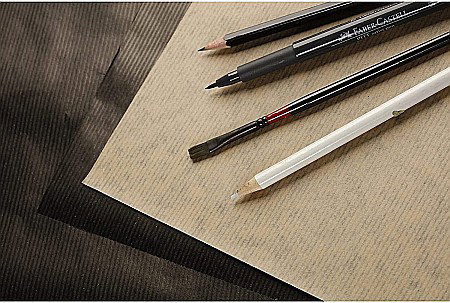 CF BLOC DESEN A3 60F 90GR/m2, hartie bicolor KRAFT Brun et Noir, double f CLAIREFONTAINE 975819C [3]