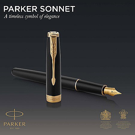 PARKER STILOU SONNET ROYAL BLACK LACQUER GT F 160352 [1]