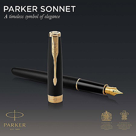 PARKER STILOU SONNET BASIC, NEGRU MAT GT, PENITA F 160104 [1]
