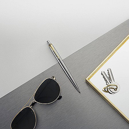 PARKER PIX JOTTER ROYAL STAINLESS STEEL CHROME TRIM GT 160019 [6]
