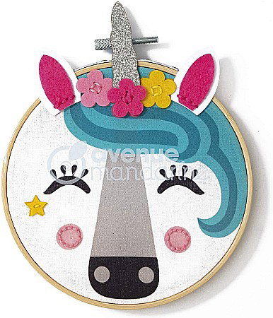 KIT CREATIV BRODERIE PIX'GALLERY TAMBURINA UNICORN KC120C [1]