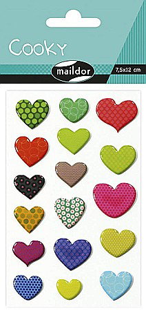 Etichete scolare si stickere - CF STICKER 3D COOKY 7.5*12CM MAILDOR INIMI CY001O