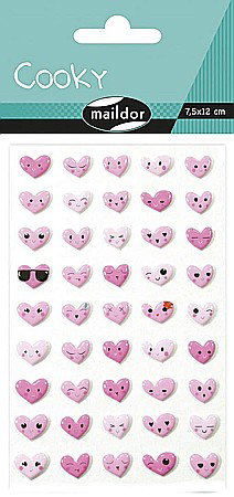 Etichete scolare si stickere - CF STICKER 3D COOKY 7.5*12CM MAILDOR EMOTICON INIMI CY057O