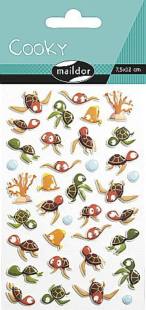Etichete scolare si stickere - CF STICKER 3D COOKY 7.5*12CM MAILDOR TESTOASE MARINE CY121C