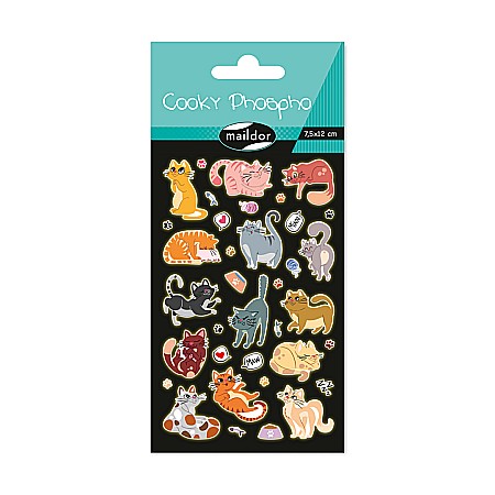 Stickere Decorative - CF STICKER 3D COOKY 7.5*12CM MAILDOR GLOW IN THE DARK PISICI CY169C
