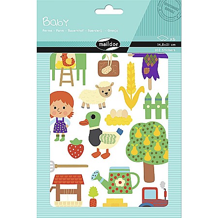 Etichete scolare si stickere - CF STICKER BABY 14.8*21CM LA FERMA AE165C