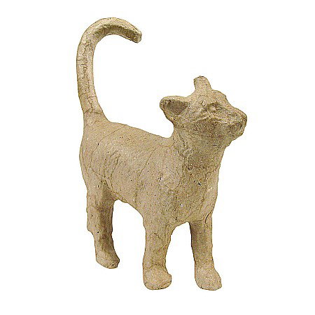 Decoratiuni Papier Mache - CF PISICA PAPIER MACHE 11*3.5*12 CM AP583O