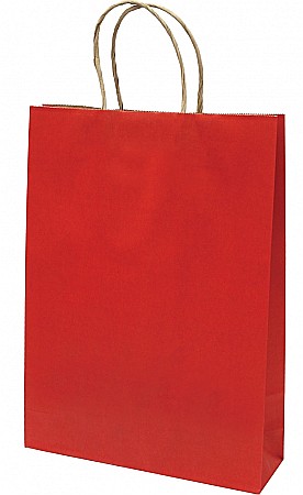 Sacose - SACOSA ROSIE 26*35*8CM, DE HARTIE KRAFT GROASA 220GR/M2, CU MANER RASUCIT REZISTENT, 71316