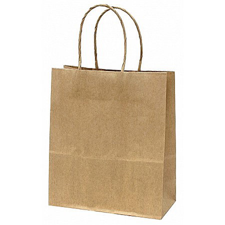 Sacose - SACOSA KRAFT 22*25*10CM, DE HARTIE KRAFT GROASA 220GR/M2, CU MANER RASUCIT REZISTENT, 71313