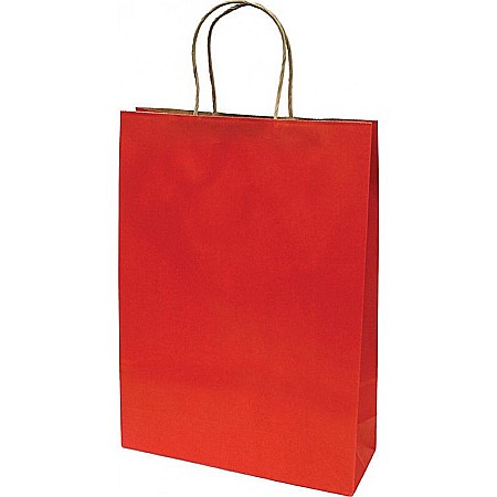 Sacose - SACOSA ROSIE 31*42*11CM, DE HARTIE KRAFT GROASA 220GR/M2, CU MANER RASUCIT REZISTENT, 71340