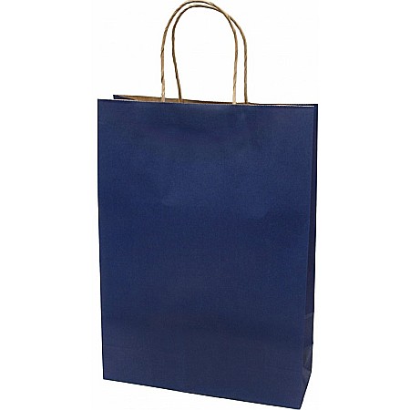Sacose - SACOSA ALBASTRA 31*42*11CM, DE HARTIE KRAFT GROASA 220GR/M2, CU MANER RASUCIT REZISTENT, 71343