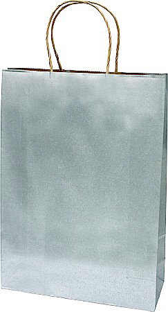 Sacose - SACOSA ARGINTIE 31*42*11CM, DE HARTIE KRAFT GROASA 220GR/M2, CU MANER RASUCIT REZISTENT, 71440