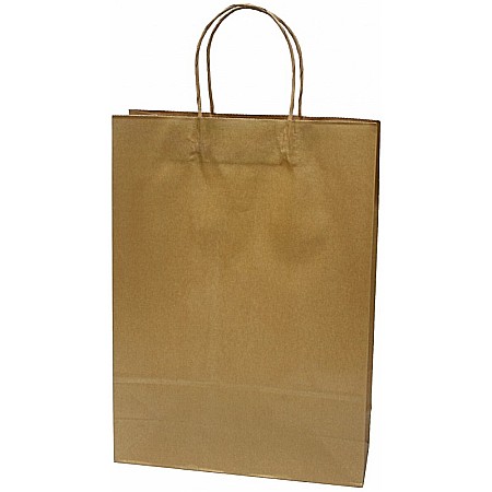 Sacose - SACOSA AURIE 31*42*11CM, DE HARTIE KRAFT GROASA 220GR/M2, CU MANER RASUCIT REZISTENT, 71443