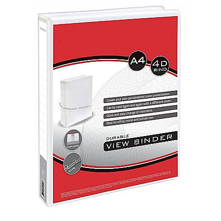 Caiete mecanice A4 - EU CAIET MECANIC  A4 4 INELE 2.5CM ALB 24510
