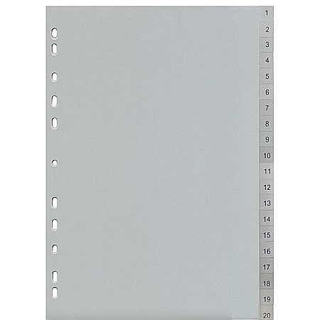 Separatoare index si separatoare biblioraft - EU SEPARATOR INDEX PLASTIC 1-20 28223