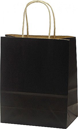 Sacose - SACOSA NEAGRA 22*25*10CM, DE HARTIE KRAFT GROASA 220GR/M2, CU MANER RASUCIT REZISTENT, 75227