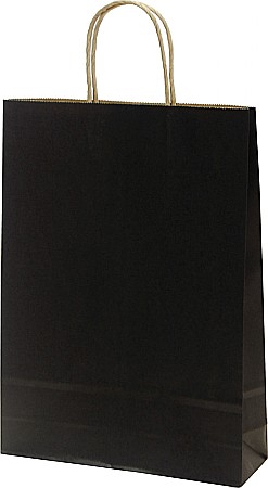Sacose - SACOSA NEAGRA 26*35*8CM, DE HARTIE KRAFT GROASA 220GR/M2, CU MANER RASUCIT REZISTENT, 75228