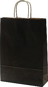Sacose - SACOSA NEAGRA 31*42*11CM, DE HARTIE KRAFT GROASA 220GR/M2, CU MANER RASUCIT REZISTENT, 75229