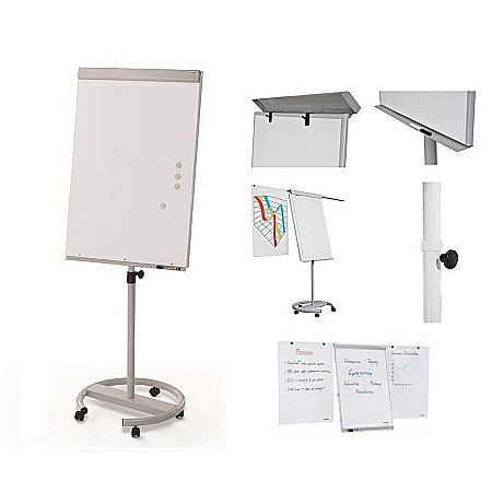 MIJLOACE DE PREZENTARE - EU FLIPCHART MAGNETIC 70*100CM PE ROTI, BRATE MOBILE REGLABILE 22399A