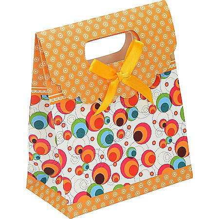 Sacose hartie si textil - EU SACOSA CADOU CU FUNDITA 11*16*6CM S ORANGE 75276