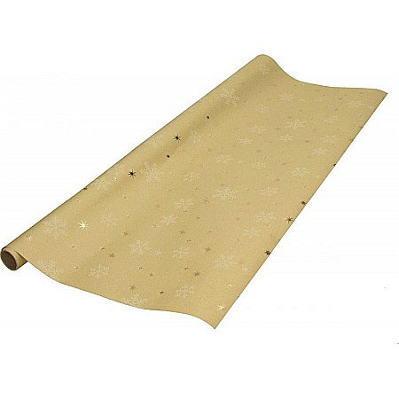 Hartie de Impachetat - EU HARTIE AMBALAJ CRACIUN 200*70 CM NATUR CU STELUTE 76095