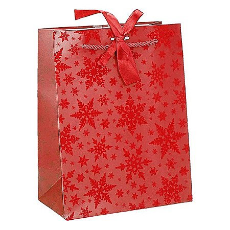 Cutii, Sacose, Pungi, Ambalaje Christmas - EU SACOSA CADOU CRACIUN ROSIE CU STELUTE VELUR 23*18*10CM 77670