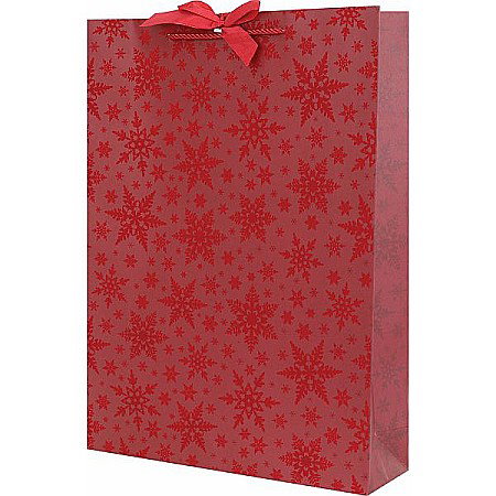 Cutii, Sacose, Pungi, Ambalaje Christmas - EU SACOSA CADOU CRACIUN ROSIE CU STELUTE VELUR 45*33*10CM 77672