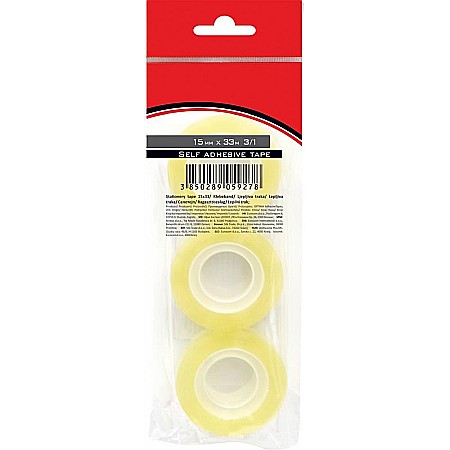 ARTICOLE DE BIROU - EU BANDA ADEZIVA 15MM*33M 3/SET TRANSPARENTA 29062