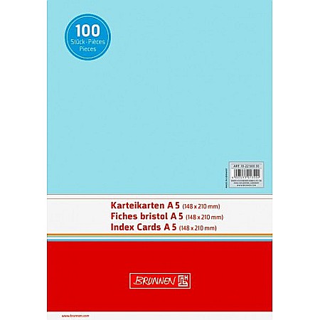 Indecsi autoadezivi, pagemarkere - BR CARTON COLOR A5 160GR 100/SET ALBASTRU PASTEL 2250030