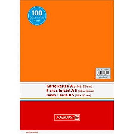 Indecsi autoadezivi, pagemarkere - BR CARTON COLOR A5 160GR 100/SET PORTOCALIU 2250040