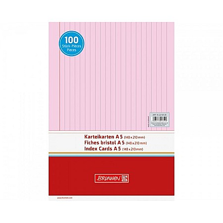 Indecsi autoadezivi, pagemarkere - BR INDEX CARD A5 100/SET, DR, ROSU 2250120