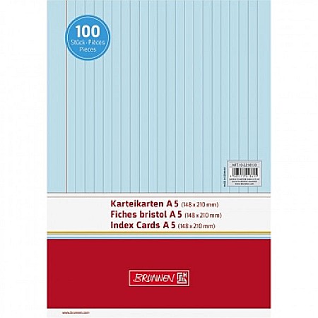 Indecsi autoadezivi, pagemarkere - BR INDEX CARD A5 100/SET, DR, ALBASTRU 2250130