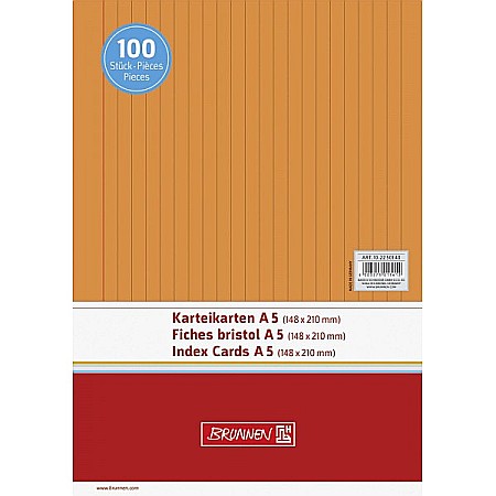 Indecsi autoadezivi, pagemarkere - BR INDEX CARD A5 100/SET, DR, PORTOCALIU 2250140