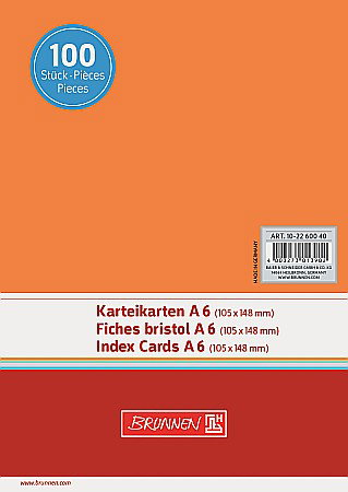 Indecsi autoadezivi, pagemarkere - BR INDEX CARD A6 100/SET PORTOCALIU VE 2260040