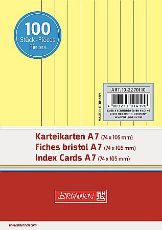 Indecsi autoadezivi, pagemarkere - BR INDEX CARD A7 100/SET GALBEN DR 2270110
