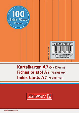 Indecsi autoadezivi, pagemarkere - BR INDEX CARD A7 100/SET ORANGE DR 2270140