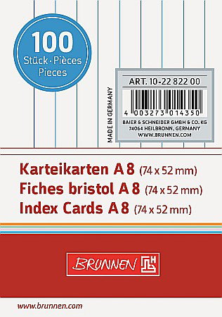 Indecsi autoadezivi, pagemarkere - BR INDEX CARD A8 100/SET ALB DR 2282200