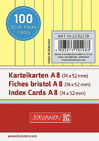 Indecsi autoadezivi, pagemarkere - BR INDEX CARD A8 100/SET GALBEN DR 2282210