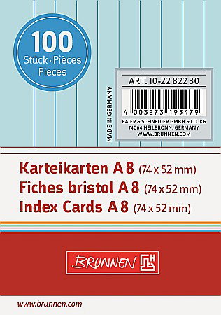 Indecsi autoadezivi, pagemarkere - BR INDEX CARD A8 100/SET ALBASTRU DR 2282230